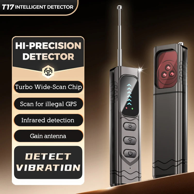 Hidden Spy Camera Detector Upgraded T17 anti Spy Gadget GPS Tracker Finder Bug Detector Wireless RF Signal Infrared Scanner
